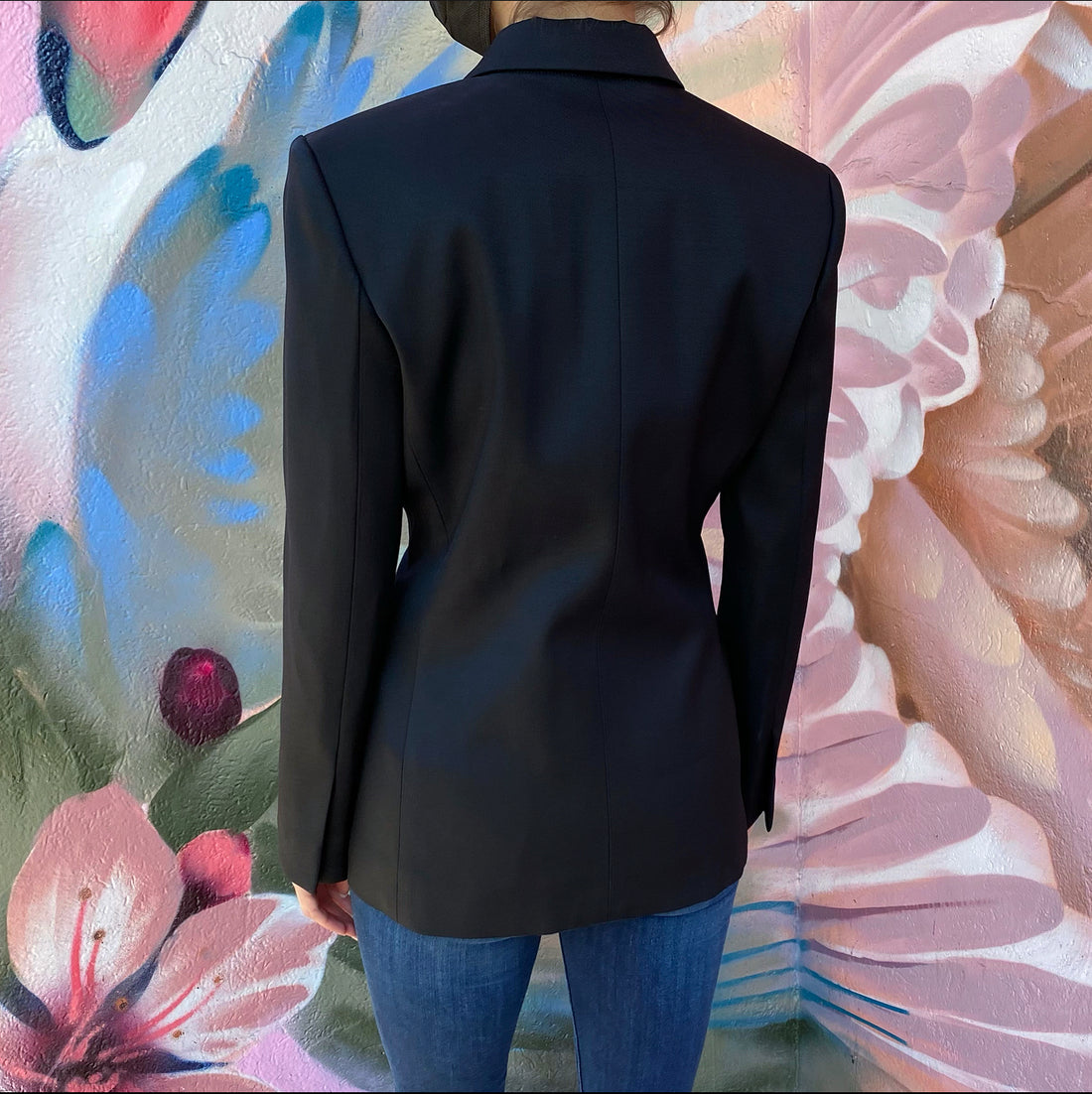 Louis Vuitton Black Wool Structured Tuxedo Blazer Jacket Size 8/40