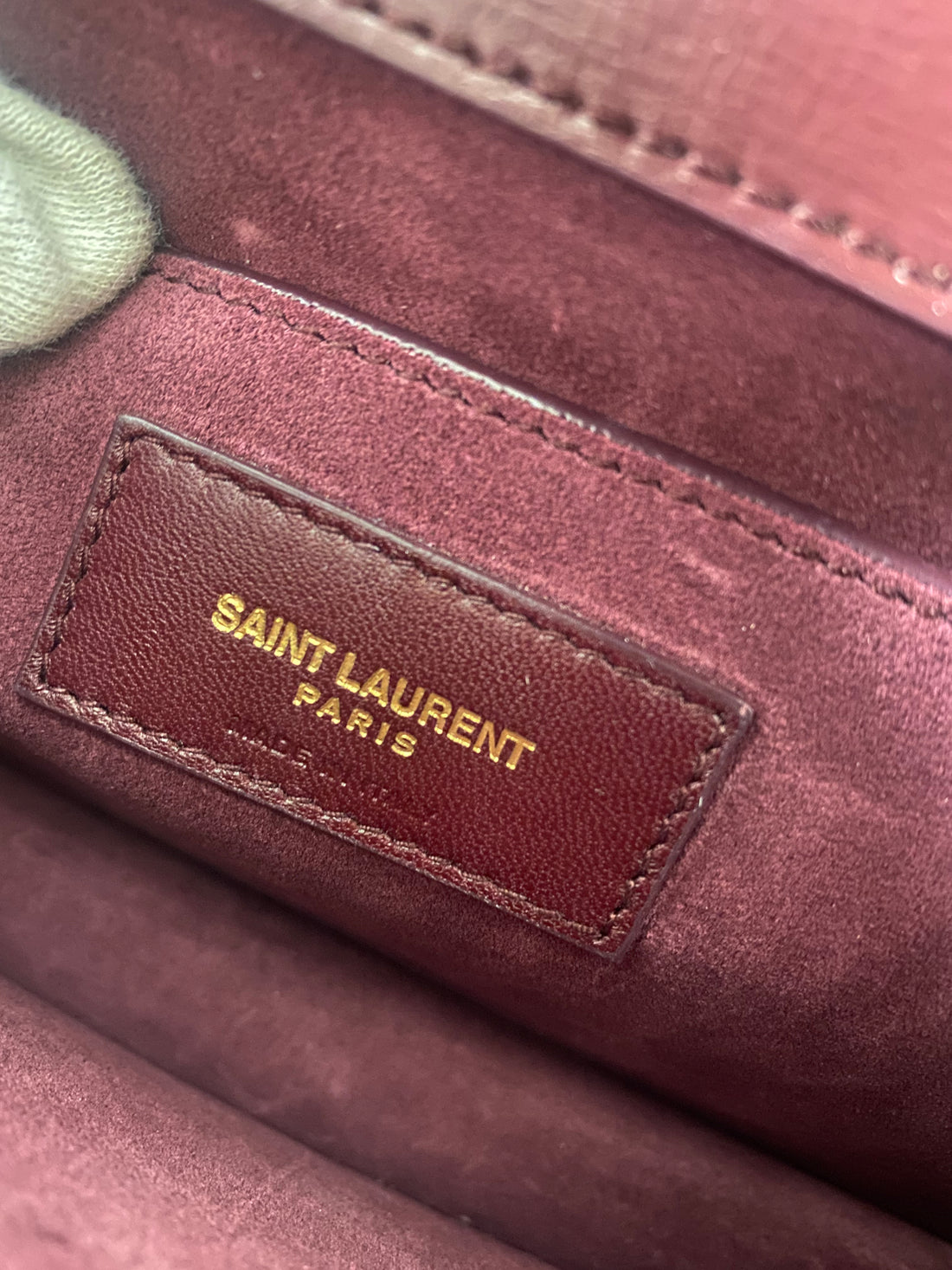 Saint Laurent Burgundy Exotic Medium Sunset Bag