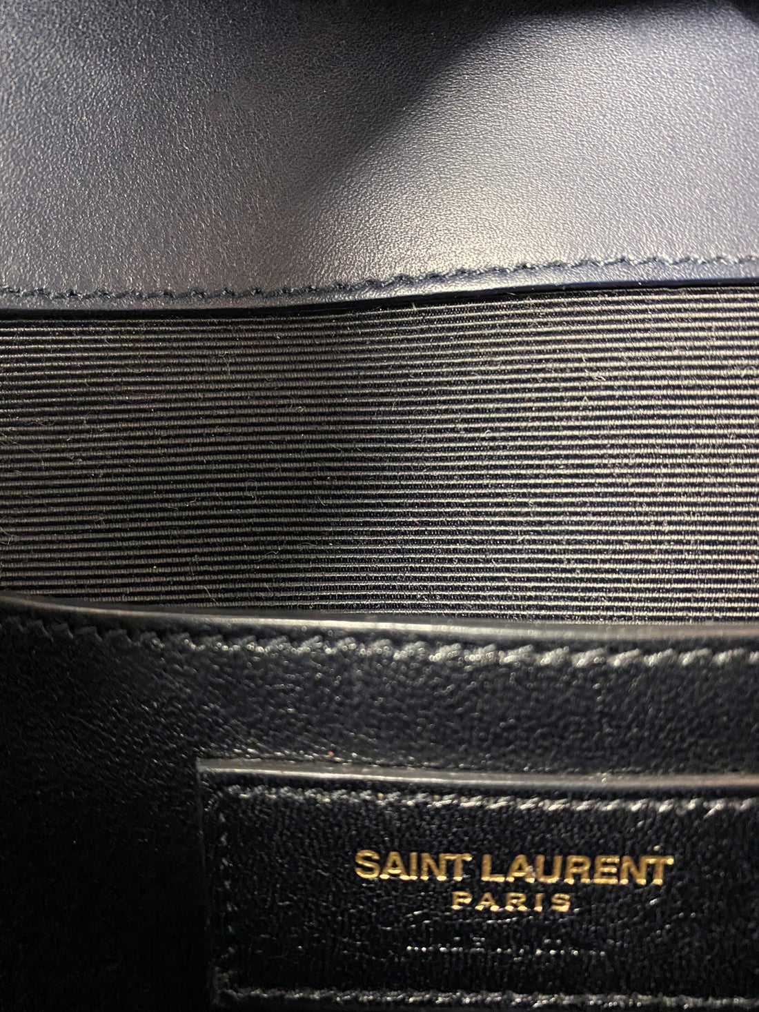 Saint Laurent Midnight Navy Chevron Medium Envelope Chain Bag