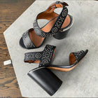 Givenchy Black Studded Cylinder Heel Sandals - USA 7.5