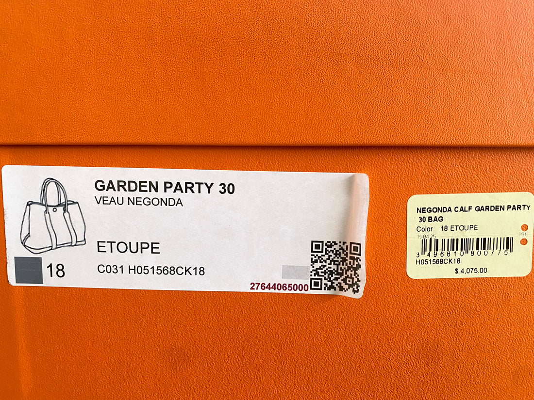 Hermès Garden Party 30 Etoupe Negonda Leather at 1stDibs