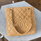 Chanel Tan Caviar Leather Small PST Tote Bag