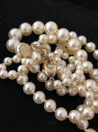 Chanel 17V Long Single Strand Pearl CC Necklace