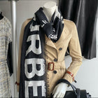 Burberry Black and White Logo Long Scarf