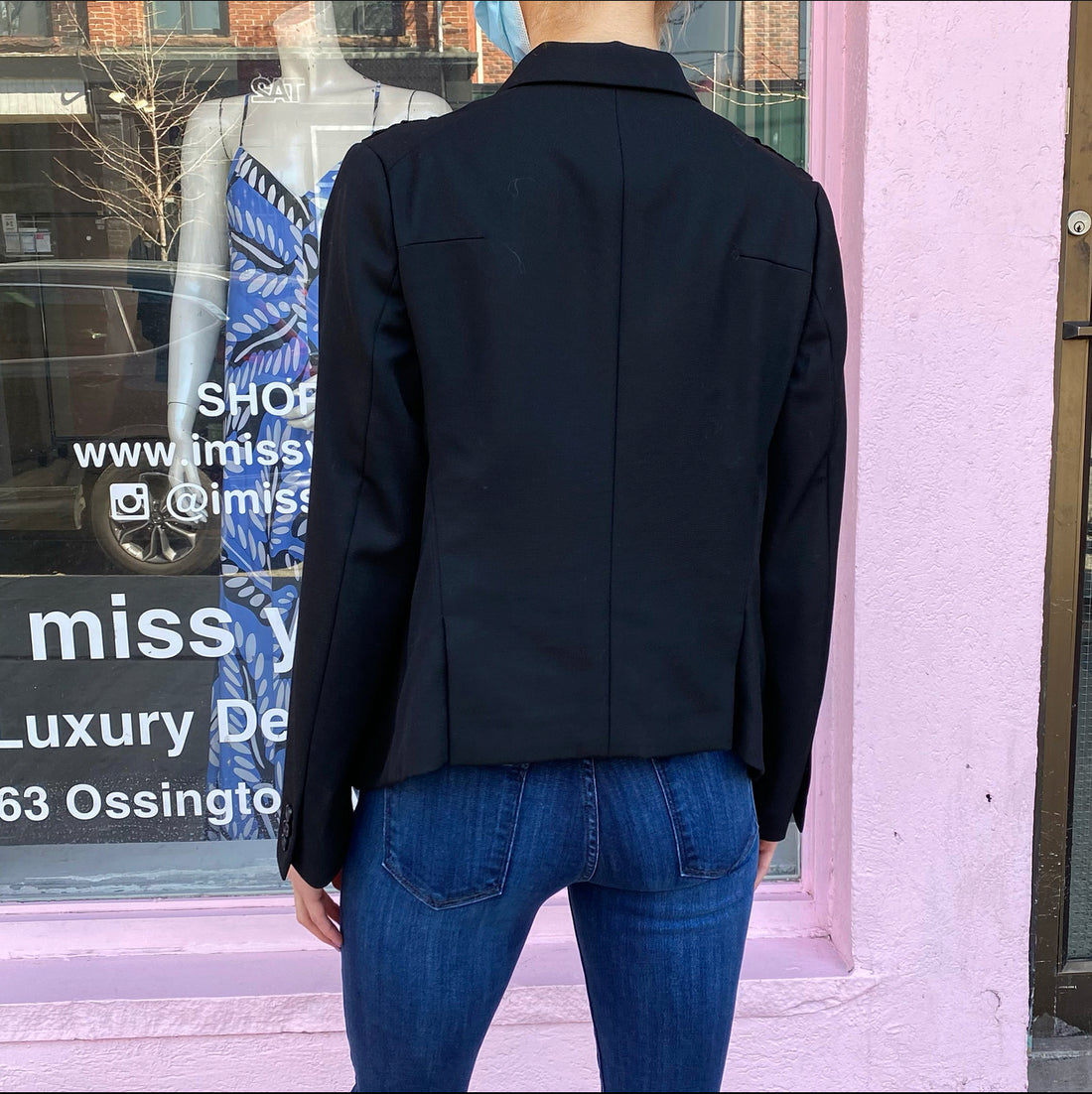 Noir Kei Ninomiya Black Lace Up Detail Jacket - M