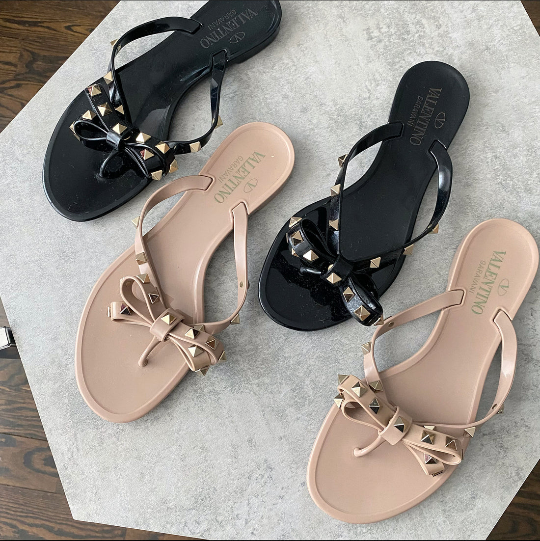 Valentino Jelly Flip Rockstud Flip Flops Valentino Jelly Flip