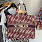 Dior Monogram Burgundy Trotter Oblique Book Tote Bag