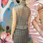 Chanel Vintage 00A Sheer Silk Chiffon Coco Logo Top - USA 6