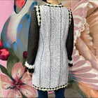 Chanel 05P White Tweed and Black Silk Long Jacket - FR40 / USA 8