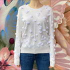 Chanel Ivory Cashmere Blend Pullover with Floral Applique - FR38 / M