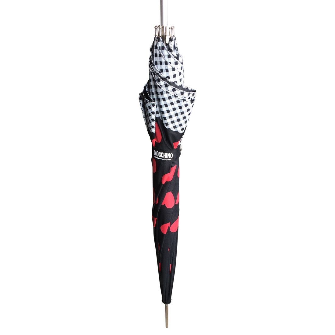 Moschino Cheap and Chic Black and Red Heart Umbrella