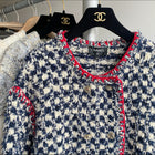 Chanel 21C Navy and Red Tweed Jacket - FR44 / 12 / L