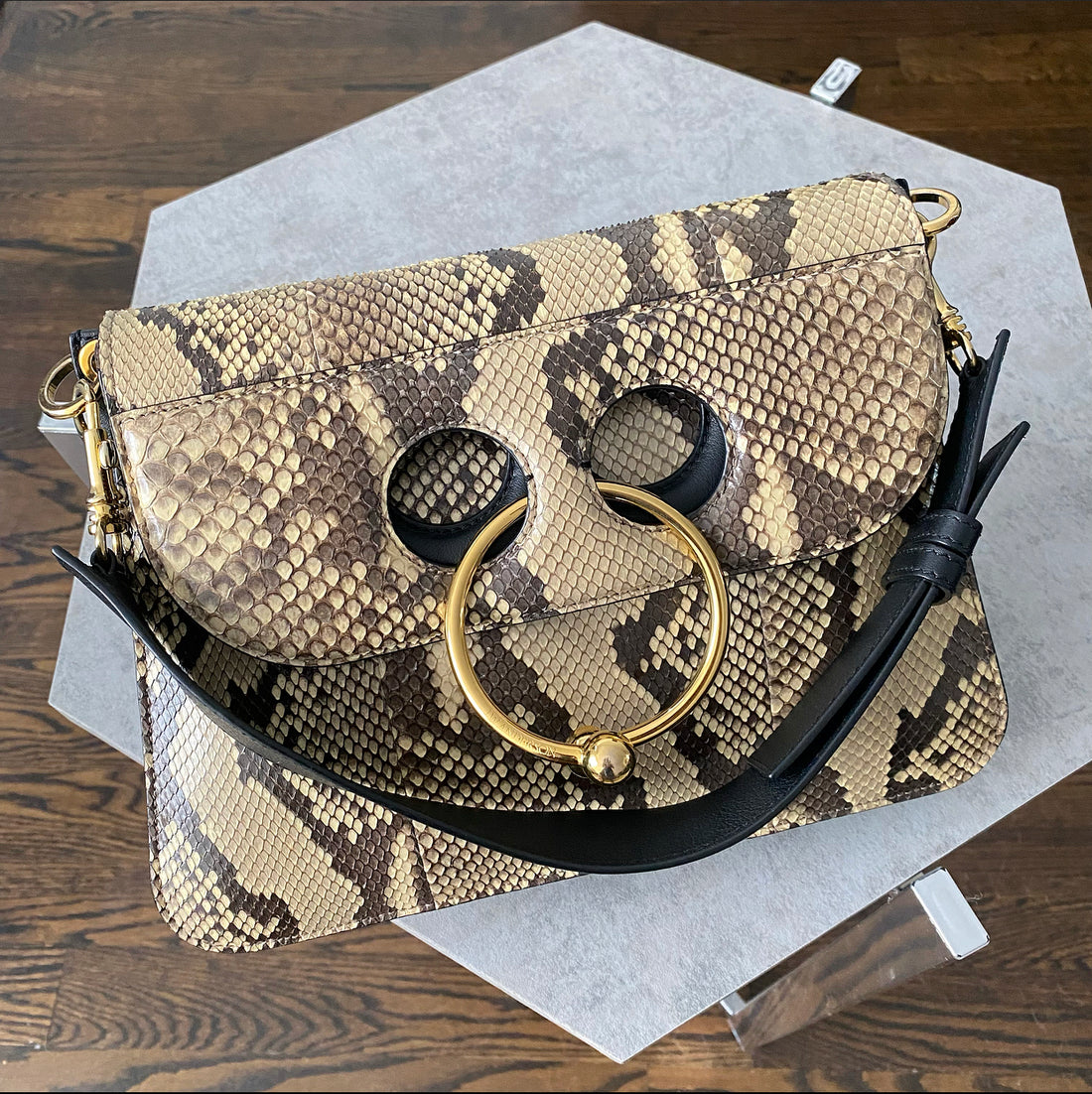 jw anderson mini pierce backpack JW Anderson Python Snakeskin Pierce Bag – I MISS YOU VINTAGE