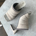 Brunello Cucinelli Grey Suede Padded Monili Mule Sandal - 36.5 / 37