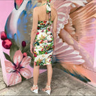 Dolce & Gabbana White Green Pink Floral Butterfly Halter Dress - IT38 / 2