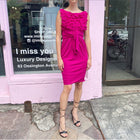 Giambattista Valli Fuchsia Pink Ruffle Silk Jersey Dress - XS