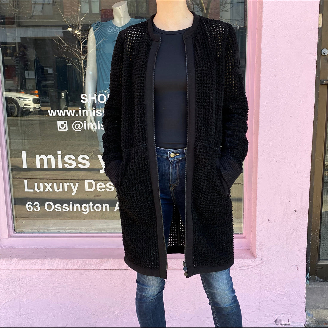 Chanel Black Perforated Leather CC Reversible Coat – FR40 / USA 6/8