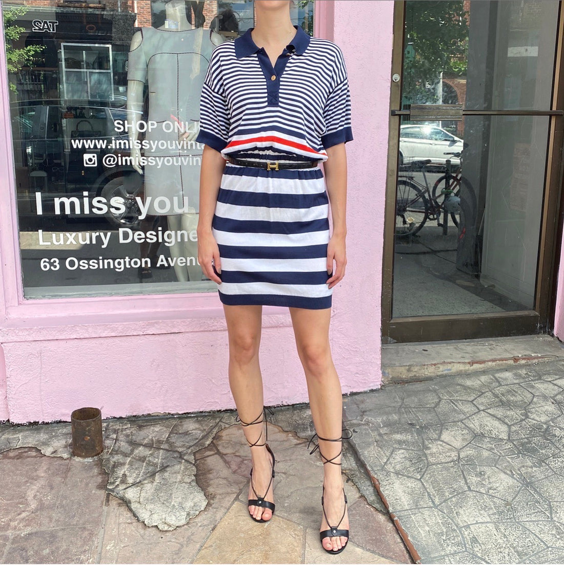 Chanel Vintage 1980's Cruise Striped Nautical Knit Dress - M (6/8)