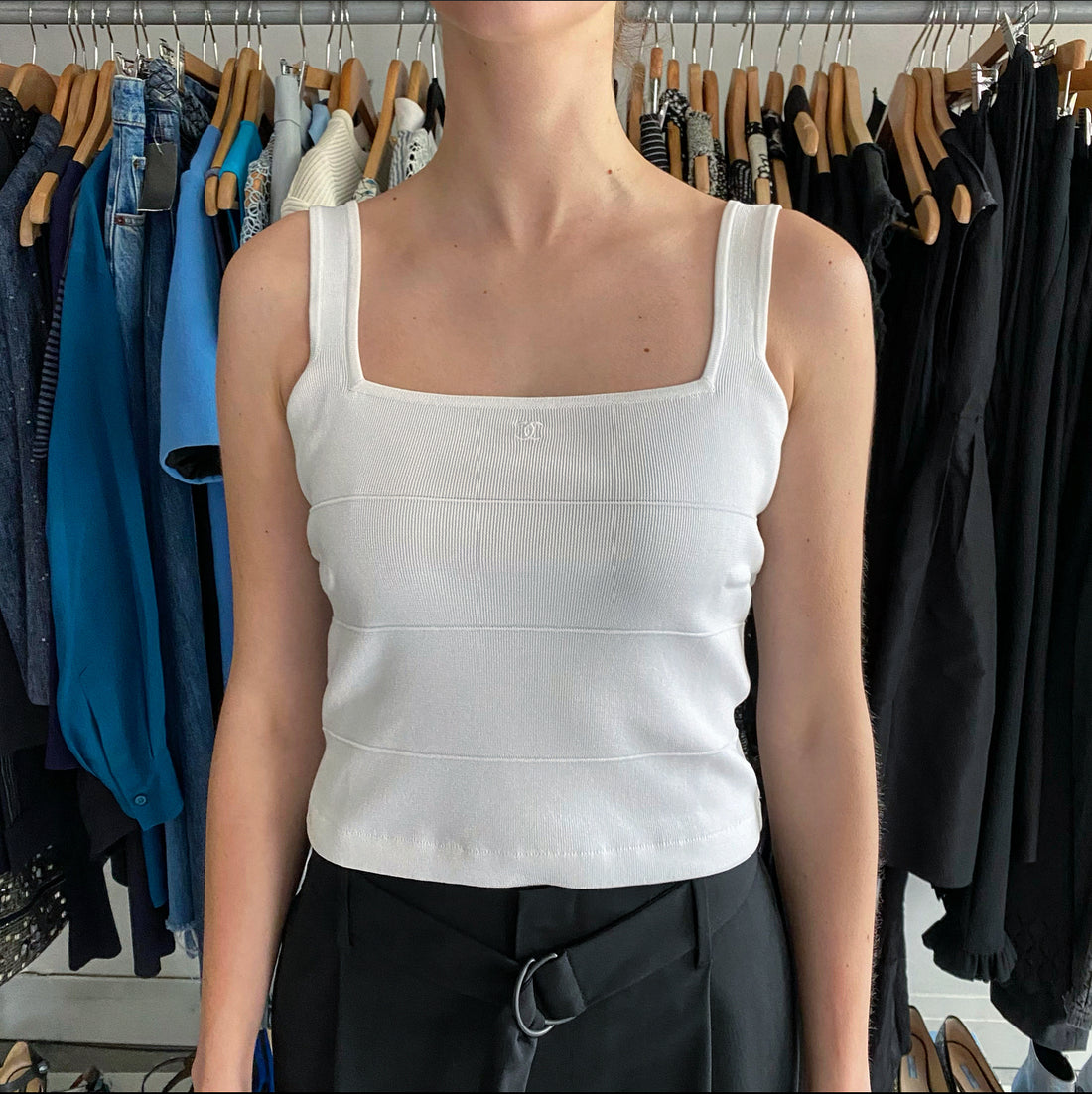 CHANEL Pre-Owned 1990s CC Embroidered Crop Top - Farfetch