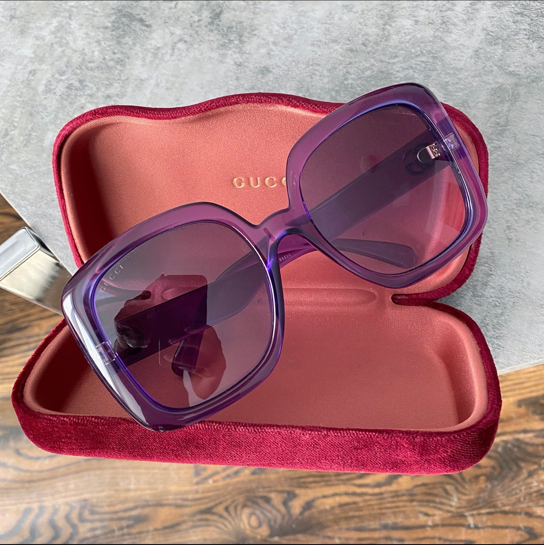 Gucci Purple Square Oversized Sunglasses GG0713S