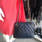 Chanel Vintage Midnight Navy Quilt Double Chain Strap Shoulder Bag