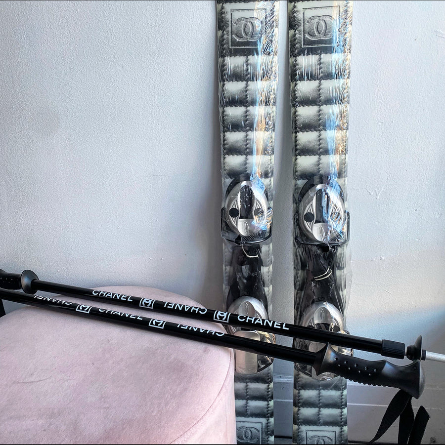 chanel fishing pole Chanel Vintage 2000 Coco Neige Skis and Poles Set