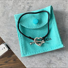 Tiffany & Co.  Elsa Peretti Sterling Open Heart Cord Bracelet