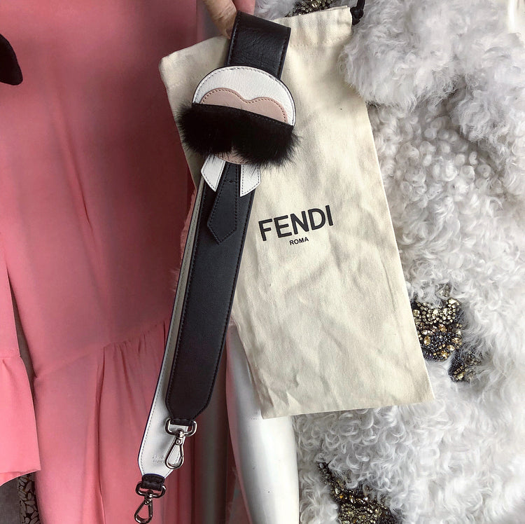 Fendi Karlito Karl Mink Fur Strap You Bag Strap 