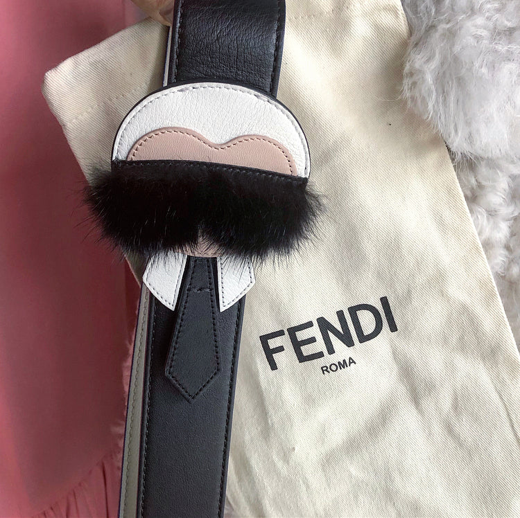 Fendi Karlito Karl Mink Fur Strap You Bag Strap 