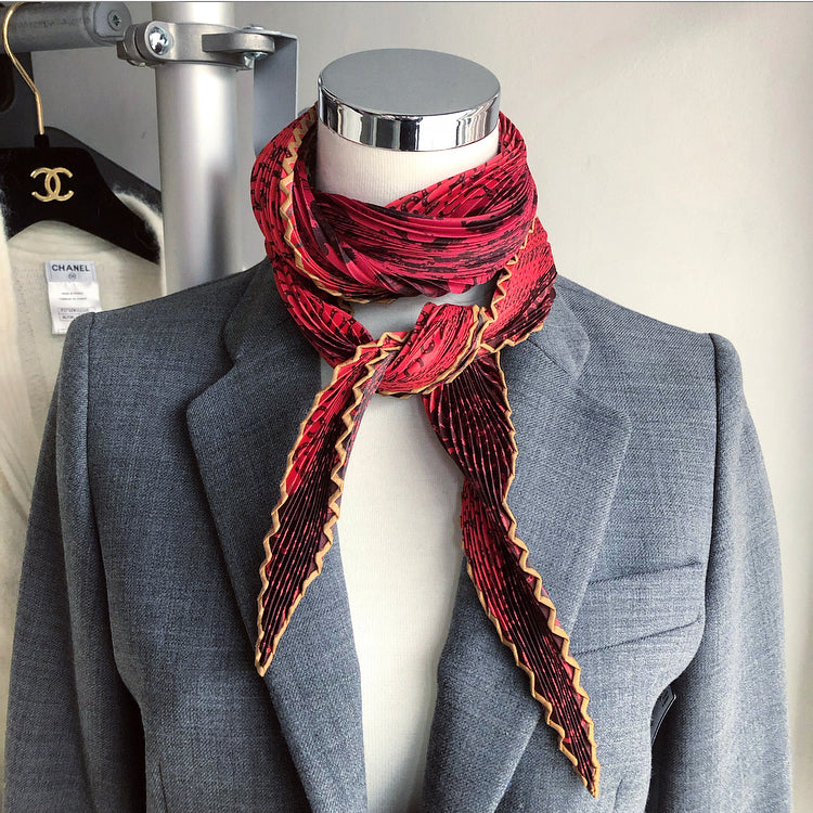 Hermes plisse silk scarf Clearance