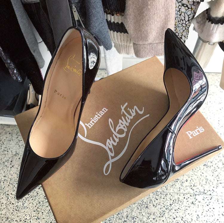 So kate patent leather heels Christian Louboutin Black size 38 EU in Patent  leather - 31310830