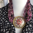 Eileen Coyne Antique Indian Enamel Tourmaline Bead Necklace