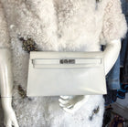 Hermes Kelly Elan Clutch in Gris Perle Box Leather PHW