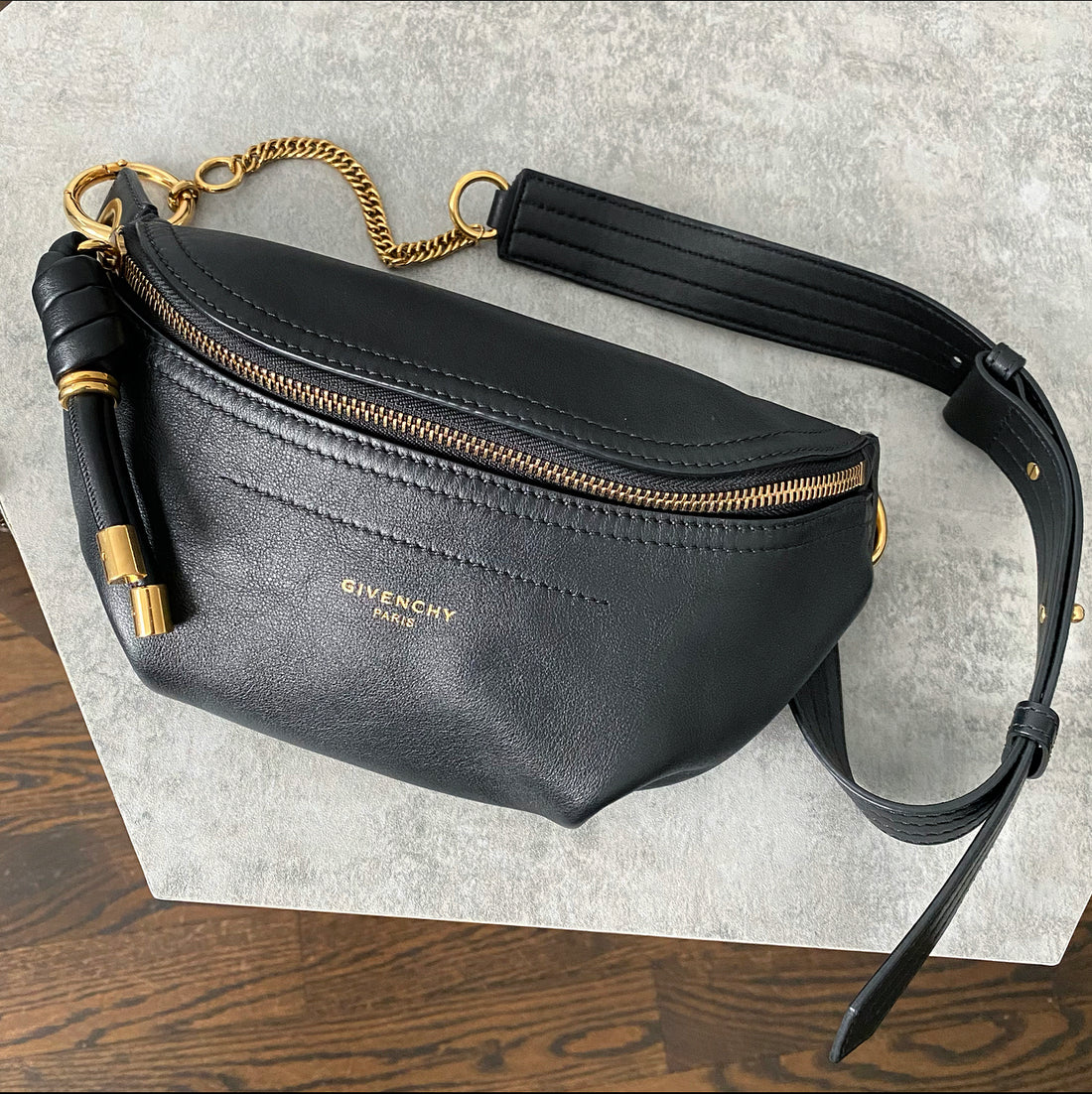 Givenchy Whip Mini Black Leather Belt Bag - Main Image