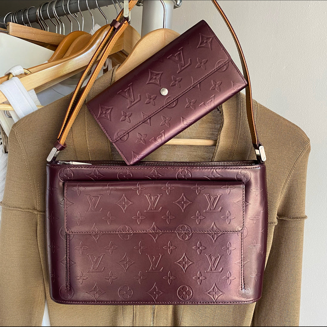 Purple Louis Vuitton Monogram Mat Alston Shoulder Bag