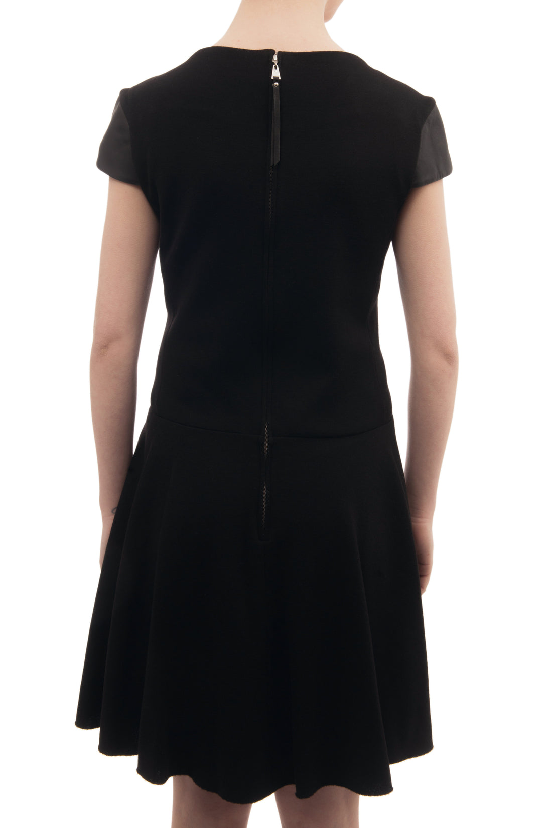 Louis Vuitton Black Wool Knit Short Sleeve Sweater Dress Size S