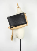 Authenticated Used LOUIS VUITTON Louis Vuitton Pochette Discovery Clutch  Bag N60112 Damier Infini Leather Onyx Second 