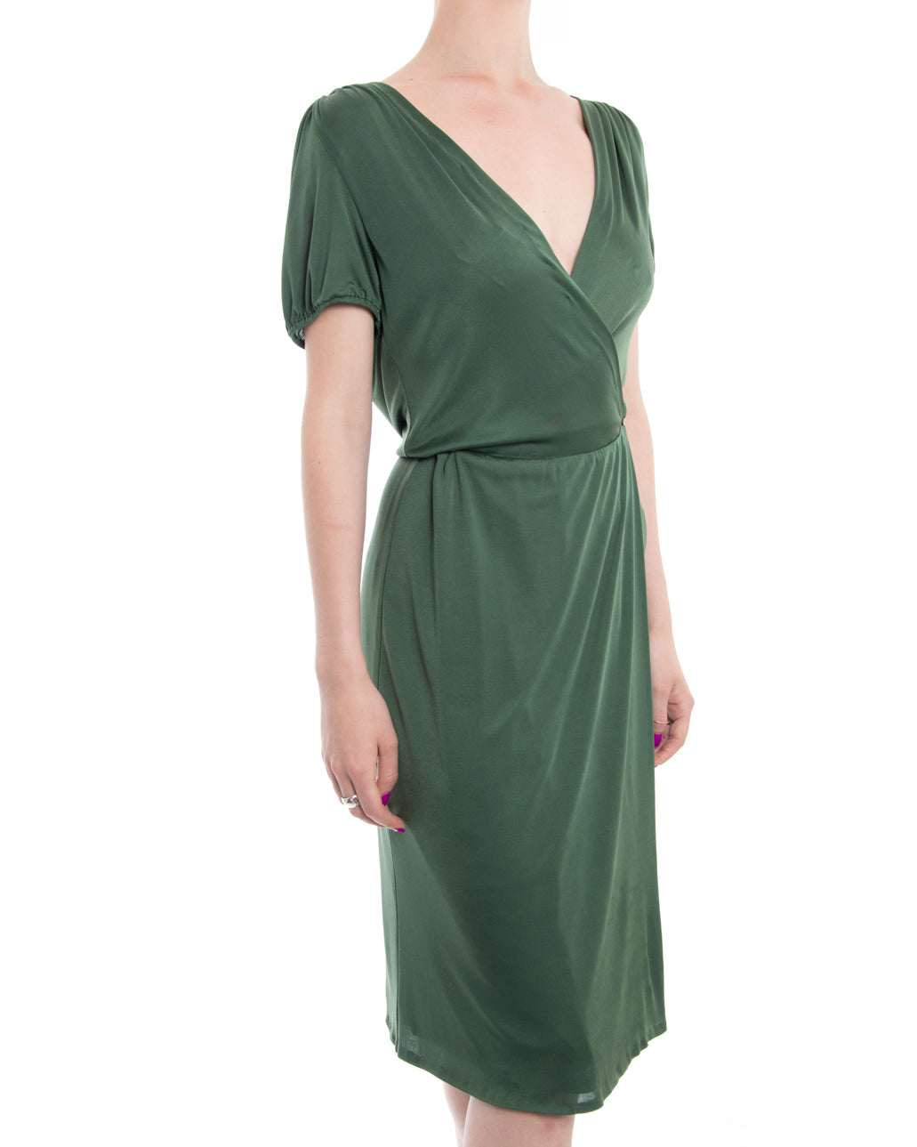 Gucci Green Jersey Wrap Dress with Open Back - 2 I MISS YOU VINTAGE Gucci Green Jersey Wrap Dress with Open Back - 2 I MISS YOU VINTAGE