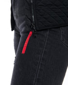 Prada Sport Black Quilted Hoodie Jacket with Knit Inset - M