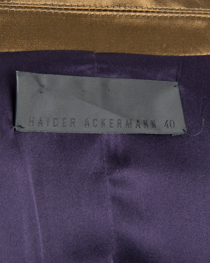 Haider Ackermann SS14 Gold Blazer with Black Lapel - M