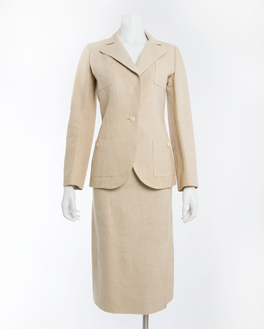 Hermès // Vintage Wool & Leather Trimmed Midi Skirt – VSP Consignment Hermès // Vintage Wool & Leather Trimmed Midi Skirt – VSP Consignment