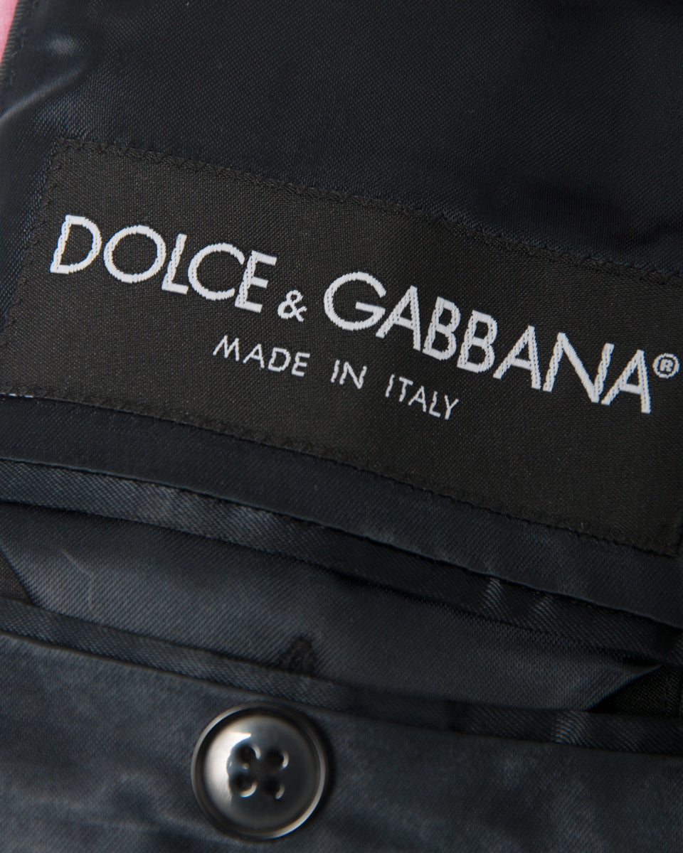 Dolce & Gabbana Pink Velvet Tuxedo Blazer