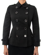 Burberry Brit Black Fitted Short Trench Jacket - XS