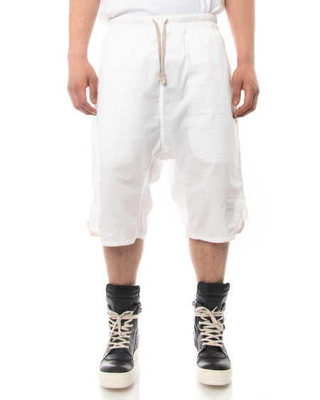 Rick Owens DRKSHDW White Shorts with Elastic Waistband - M