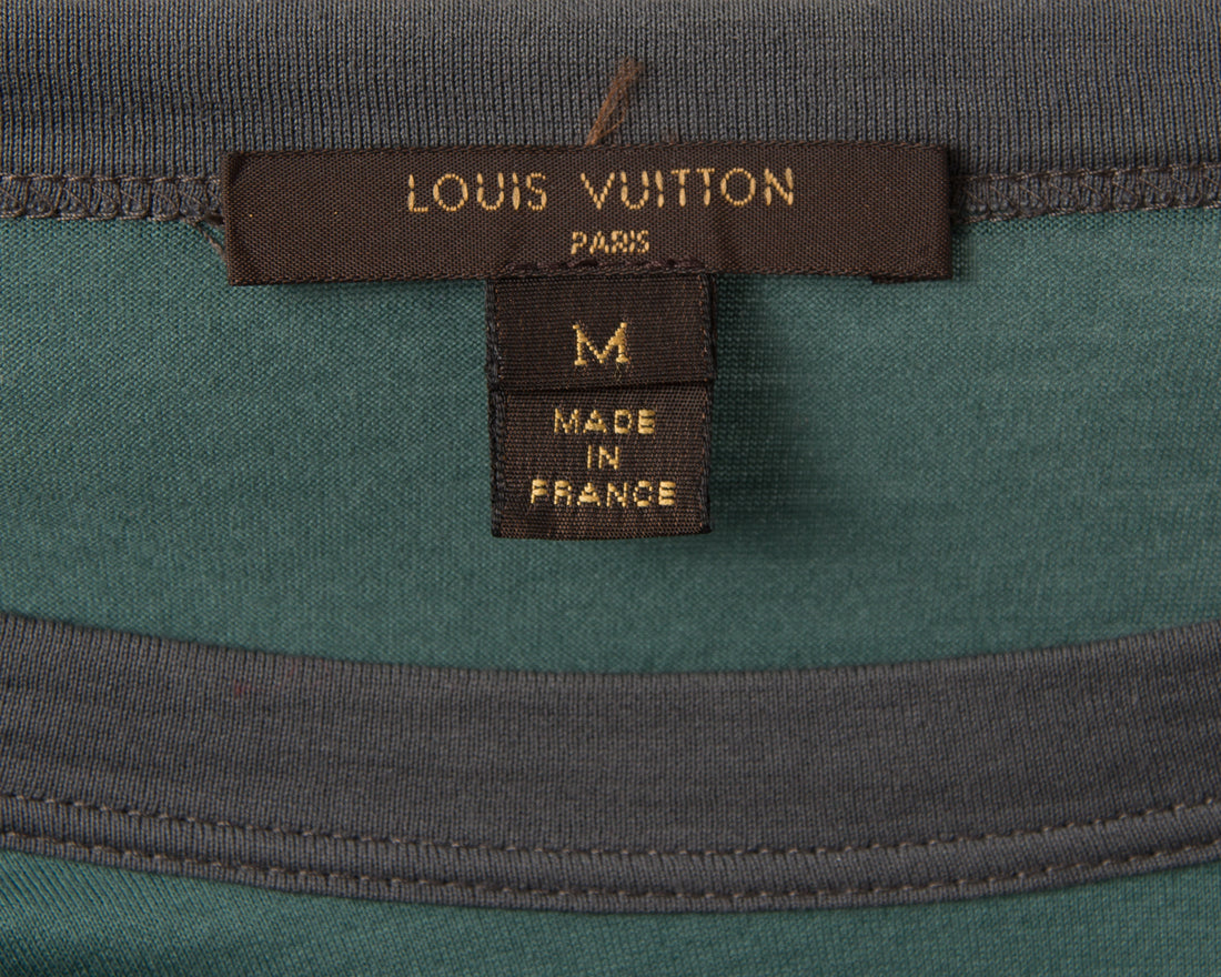 Louis Vuitton Dark Green Sequin Signature Logo T-Shirt - M