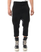 Rick Owens Drop Crotch Wool Tapered Cropped Trousers - 30