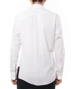 Comme des Garcons White Ruffle Front Asymmetrical Tuxedo Shirt - S