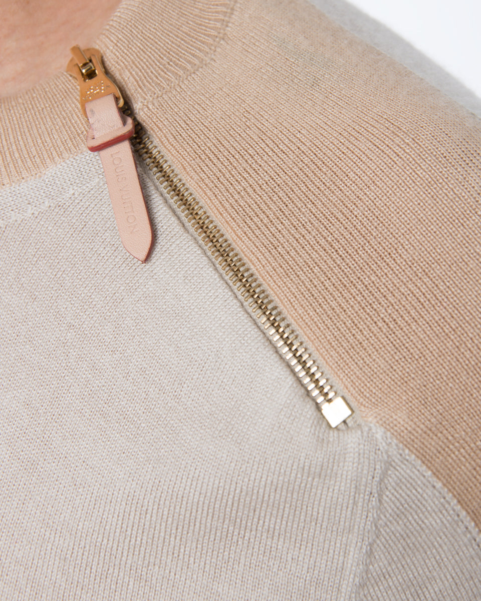 Louis Vuitton Beige Two Tone Cashmere Blend Pullover Knit Top - 6