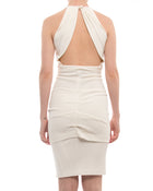 Donna Karan Black Label Ivory Halter Ruched Dress - S