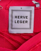 Herve Leger Hot Pink Body-Con Bandage Dress